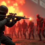 Seorang Commando dari Killing Floor 3 menembaki Zed horde dengan senapan serbu, penuh aksi