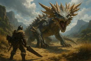 Monster Hunter Wilds hunter facing a new monster